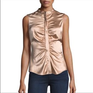 NWOT Theory Ruched Sleeveless Blouse